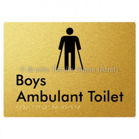 Braille Sign Boys Ambulant Toilet - Braille Tactile Signs Aust. - BTS342-aliG - Custom Signs - Fast Shipping - High Quality - Australian Made &amp; Owned