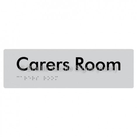 Braille Sign Carers Room - Braille Tactile Signs Aust. - BTS111-slv - Custom Signs - Fast Shipping - High Quality - Australian Made &amp; Owned