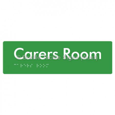 Braille Sign Carers Room - Braille Tactile Signs Aust. - BTS111-grn - Custom Signs - Fast Shipping - High Quality - Australian Made &amp; Owned