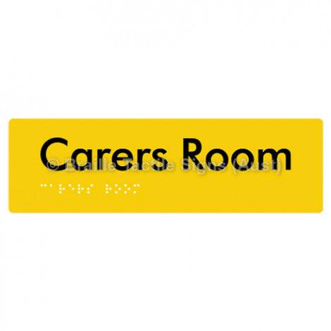 Braille Sign Carers Room - Braille Tactile Signs Aust. - BTS111-yel - Custom Signs - Fast Shipping - High Quality - Australian Made &amp; Owned