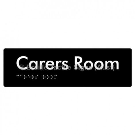 Braille Sign Carers Room - Braille Tactile Signs Aust. - BTS111-blk - Custom Signs - Fast Shipping - High Quality - Australian Made &amp; Owned