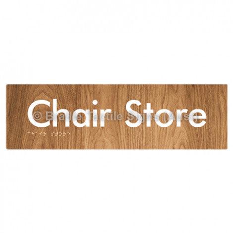 Braille Sign Chair Store - Braille Tactile Signs Aust. - BTS212-wdg - Custom Signs - Fast Shipping - High Quality - Australian Made &amp; Owned