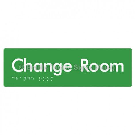 Braille Sign Change Room - Braille Tactile Signs Aust. - BTS134-grn - Custom Signs - Fast Shipping - High Quality - Australian Made &amp; Owned