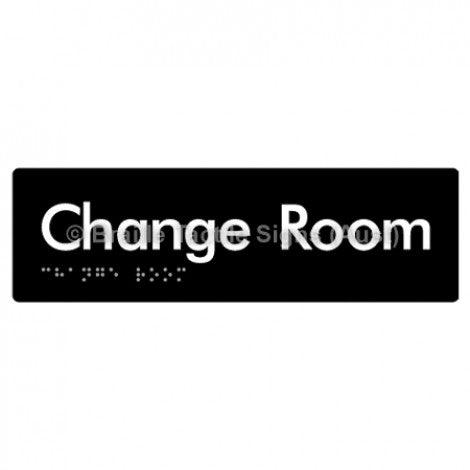 Braille Sign Change Room - Braille Tactile Signs Aust. - BTS134-blk - Custom Signs - Fast Shipping - High Quality - Australian Made &amp; Owned