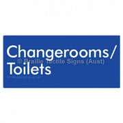Braille Sign Changerooms/Toilets - Braille Tactile Signs Aust. - BTS53-blu - Custom Signs - Fast Shipping - High Quality - Australian Made &amp; Owned