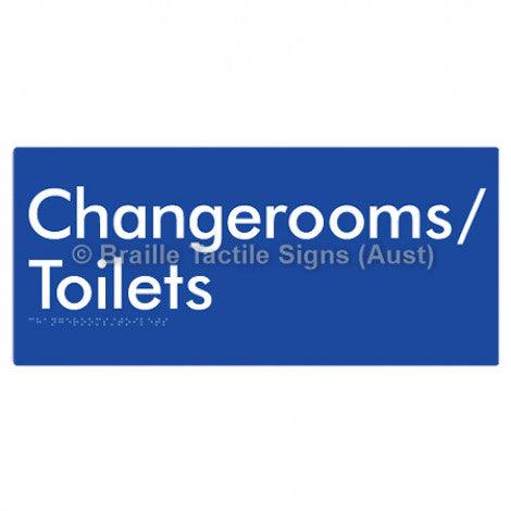 Braille Sign Changerooms/Toilets - Braille Tactile Signs Aust. - BTS53-blu - Custom Signs - Fast Shipping - High Quality - Australian Made &amp; Owned