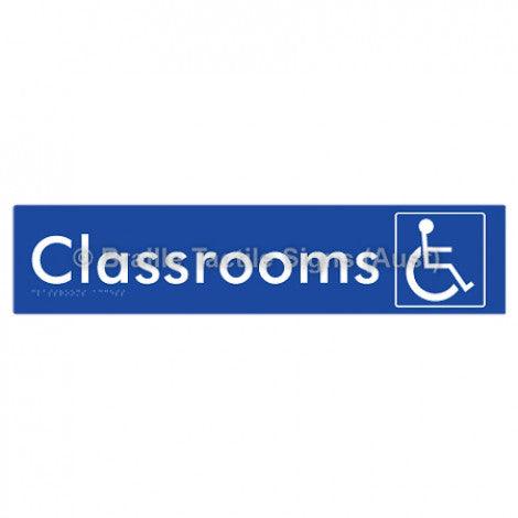Braille Sign Classrooms Access - Braille Tactile Signs Aust. - BTS192-blu - Custom Signs - Fast Shipping - High Quality - Australian Made &amp; Owned