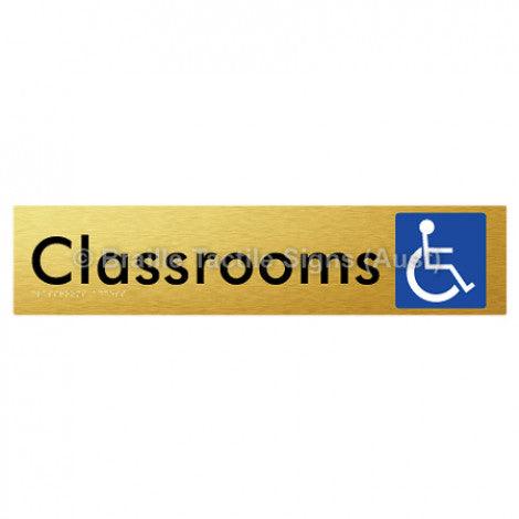 Braille Sign Classrooms Access - Braille Tactile Signs Aust. - BTS192-aliG - Custom Signs - Fast Shipping - High Quality - Australian Made &amp; Owned