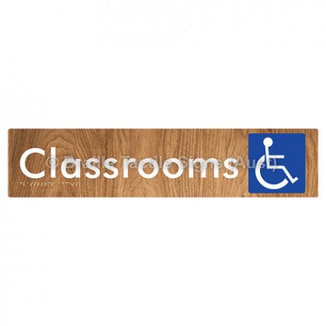 Braille Sign Classrooms Access - Braille Tactile Signs Aust. - BTS192-wdg - Custom Signs - Fast Shipping - High Quality - Australian Made &amp; Owned
