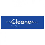 Braille Sign Cleaner - Braille Tactile Signs Aust. - BTS85-blu - Custom Signs - Fast Shipping - High Quality - Australian Made &amp; Owned