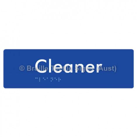 Braille Sign Cleaner - Braille Tactile Signs Aust. - BTS85-blu - Custom Signs - Fast Shipping - High Quality - Australian Made &amp; Owned