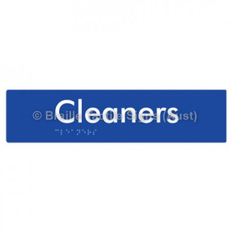 Braille Sign Cleaners - Braille Tactile Signs Aust. - BTS245-blu - Custom Signs - Fast Shipping - High Quality - Australian Made &amp; Owned