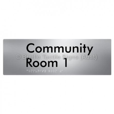 Braille Sign Community Room 1 - Braille Tactile Signs Aust. - BTS252-01-aliS - Custom Signs - Fast Shipping - High Quality - Australian Made &amp; Owned