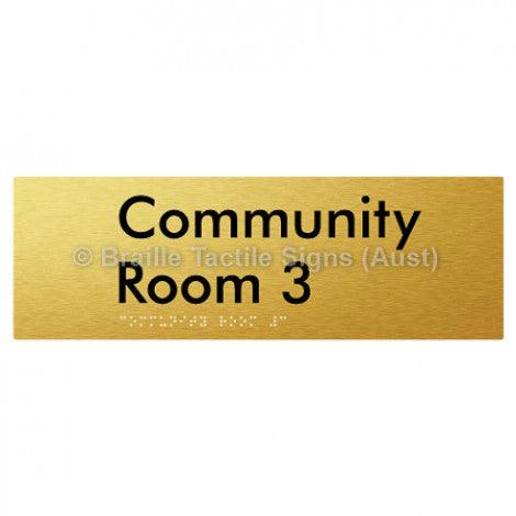 Braille Sign Community Room 3 - Braille Tactile Signs Aust. - BTS252-03-aliG - Custom Signs - Fast Shipping - High Quality - Australian Made &amp; Owned