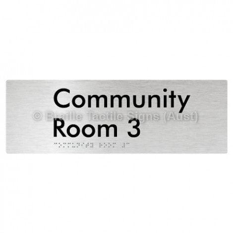 Braille Sign Community Room 3 - Braille Tactile Signs Aust. - BTS252-03-aliB - Custom Signs - Fast Shipping - High Quality - Australian Made &amp; Owned