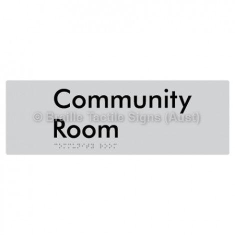 Braille Sign Community Room - Braille Tactile Signs Aust. - BTS252-slv - Custom Signs - Fast Shipping - High Quality - Australian Made &amp; Owned
