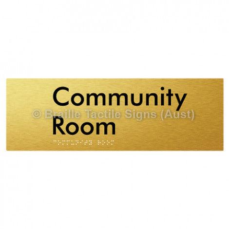 Braille Sign Community Room - Braille Tactile Signs Aust. - BTS252-aliG - Custom Signs - Fast Shipping - High Quality - Australian Made &amp; Owned