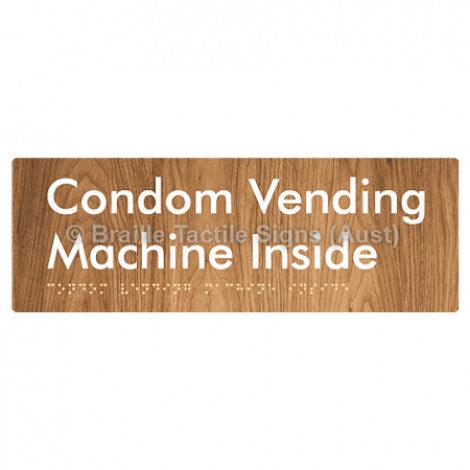 Braille Sign Condom Vending Machine Inside - Braille Tactile Signs Aust. - BTS361-wdg - Custom Signs - Fast Shipping - High Quality - Australian Made &amp; Owned