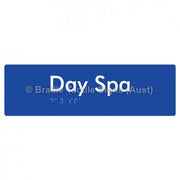 Braille Sign Day Spa - Braille Tactile Signs Aust. - BTS227-blu - Custom Signs - Fast Shipping - High Quality - Australian Made &amp; Owned