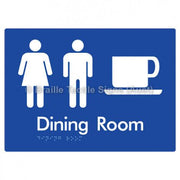 Braille Sign Dining Room - Braille Tactile Signs Aust. - BTS115-blu - Custom Signs - Fast Shipping - High Quality - Australian Made &amp; Owned