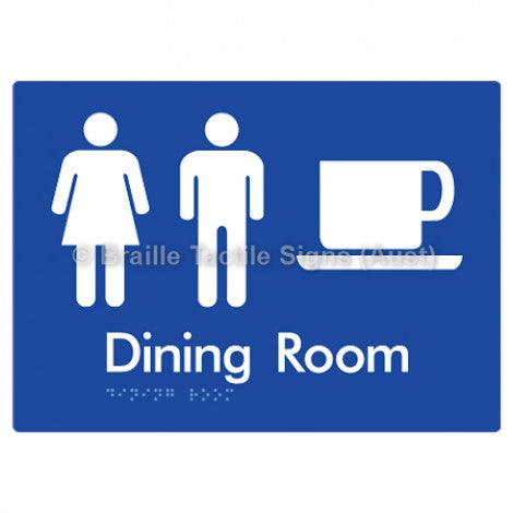 Braille Sign Dining Room - Braille Tactile Signs Aust. - BTS115-blu - Custom Signs - Fast Shipping - High Quality - Australian Made &amp; Owned