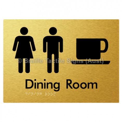 Braille Sign Dining Room - Braille Tactile Signs Aust. - BTS115-aliG - Custom Signs - Fast Shipping - High Quality - Australian Made &amp; Owned