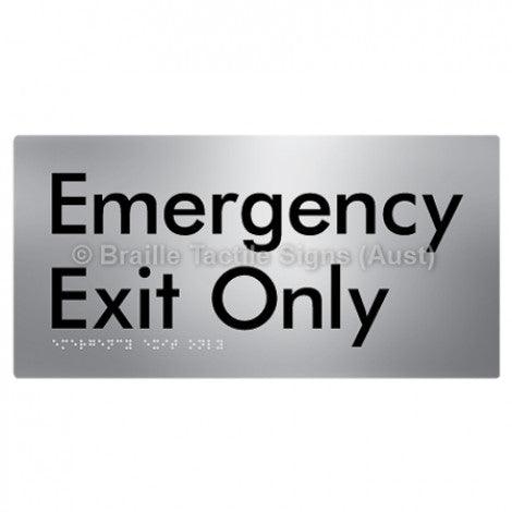 Braille Sign Emergency Exit Only - Braille Tactile Signs Aust. - BTS54-aliS - Custom Signs - Fast Shipping - High Quality - Australian Made &amp; Owned