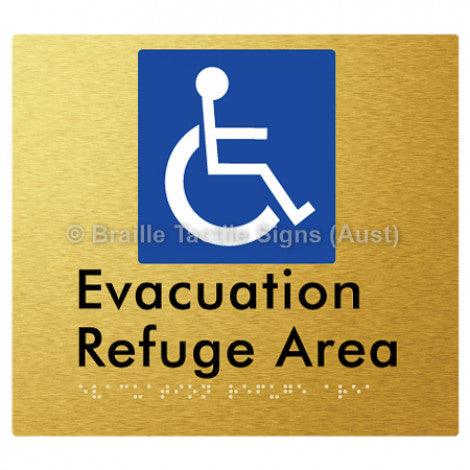 Braille Sign Evacuation Refuge Area - Braille Tactile Signs Aust. - BTS197-aliG - Custom Signs - Fast Shipping - High Quality - Australian Made &amp; Owned