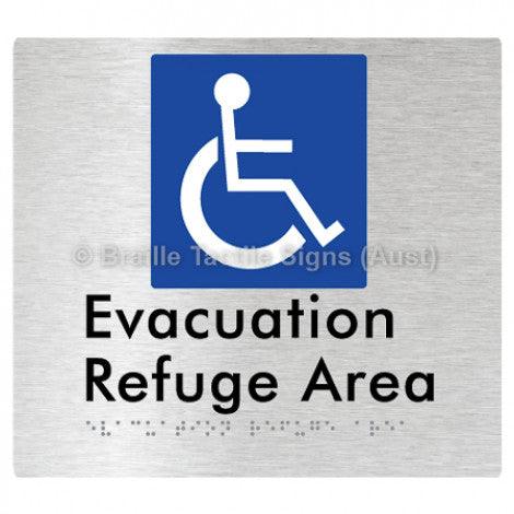 Braille Sign Evacuation Refuge Area - Braille Tactile Signs Aust. - BTS197-aliB - Custom Signs - Fast Shipping - High Quality - Australian Made &amp; Owned