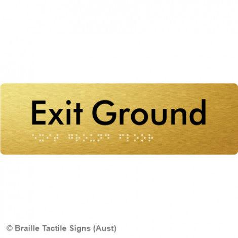 Braille Sign Exit Ground - Braille Tactile Signs Aust. - BTS278-GF-aliG - Custom Signs - Fast Shipping - High Quality - Australian Made &amp; Owned