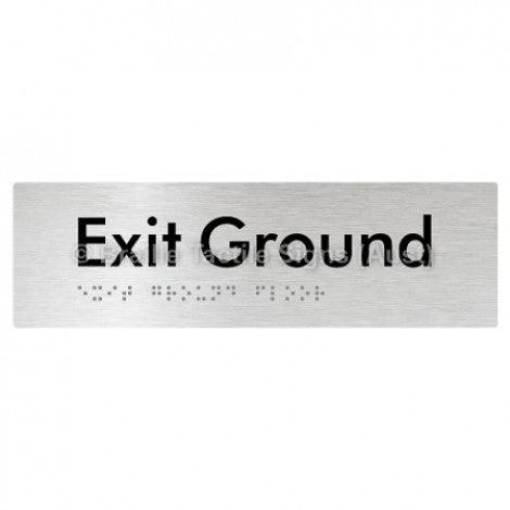 Braille Sign Exit Ground - Braille Tactile Signs Aust. - BTS278-GF-aliB - Custom Signs - Fast Shipping - High Quality - Australian Made &amp; Owned
