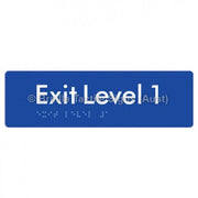 Braille Sign Exit Level 1 - Braille Tactile Signs Aust. - BTS278-01-blu - Custom Signs - Fast Shipping - High Quality - Australian Made &amp; Owned