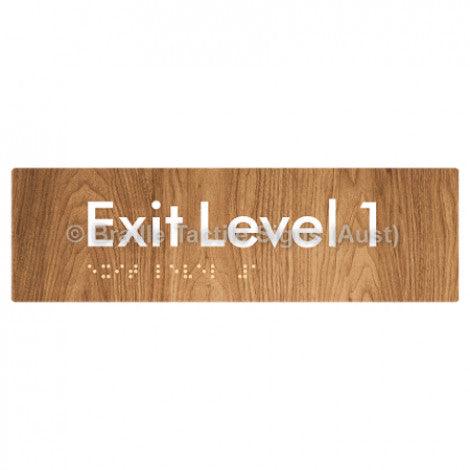 Braille Sign Exit Level 1 - Braille Tactile Signs Aust. - BTS278-01-wdg - Custom Signs - Fast Shipping - High Quality - Australian Made &amp; Owned