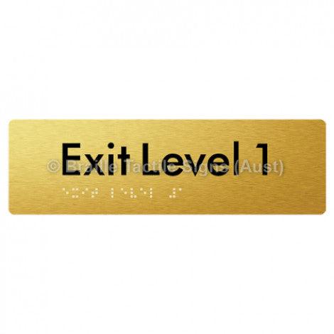 Braille Sign Exit Level 1 - Braille Tactile Signs Aust. - BTS278-01-aliG - Custom Signs - Fast Shipping - High Quality - Australian Made &amp; Owned