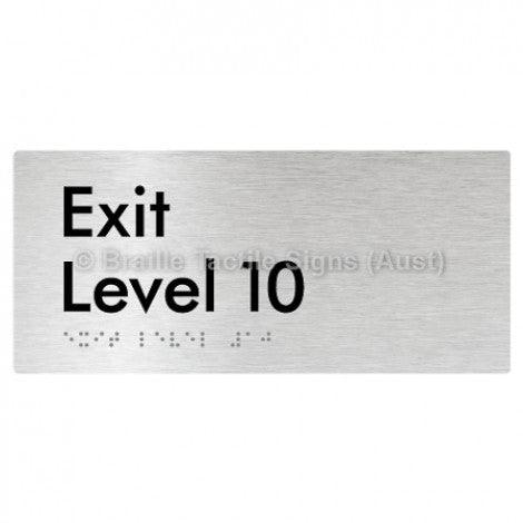 Braille Sign Exit Level 10 - Braille Tactile Signs Aust. - BTS270-10-aliB - Custom Signs - Fast Shipping - High Quality - Australian Made &amp; Owned