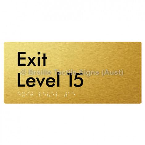 Braille Sign Exit Level 15 - Braille Tactile Signs Aust. - BTS270-15-aliG - Custom Signs - Fast Shipping - High Quality - Australian Made &amp; Owned