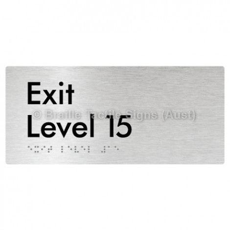 Braille Sign Exit Level 15 - Braille Tactile Signs Aust. - BTS270-15-aliB - Custom Signs - Fast Shipping - High Quality - Australian Made &amp; Owned