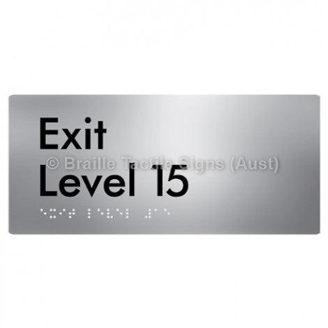 Braille Sign Exit Level 15 - Braille Tactile Signs Aust. - BTS270-15-aliS - Custom Signs - Fast Shipping - High Quality - Australian Made &amp; Owned