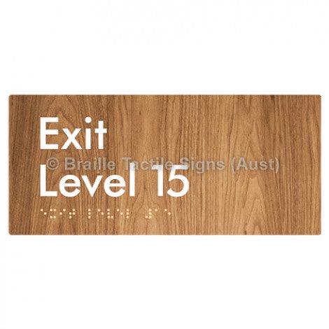 Braille Sign Exit Level 15 - Braille Tactile Signs Aust. - BTS270-15-wdg - Custom Signs - Fast Shipping - High Quality - Australian Made &amp; Owned
