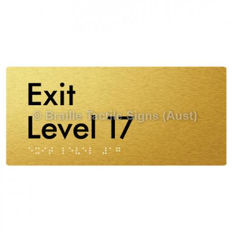 Braille Sign Exit Level 17 - Braille Tactile Signs Aust. - BTS270-17-aliG - Custom Signs - Fast Shipping - High Quality - Australian Made &amp; Owned