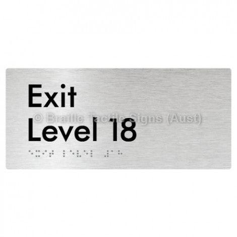 Braille Sign Exit Level 18 - Braille Tactile Signs Aust. - BTS270-18-aliB - Custom Signs - Fast Shipping - High Quality - Australian Made &amp; Owned