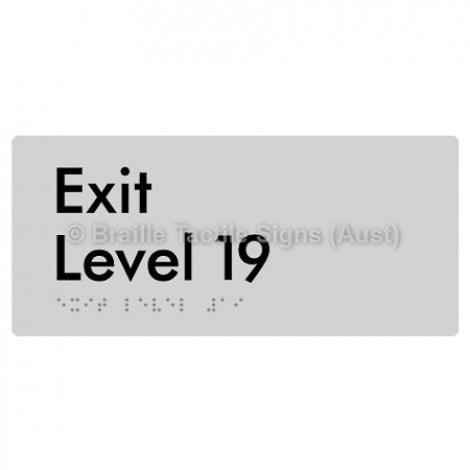 Braille Sign Exit Level 19 - Braille Tactile Signs Aust. - BTS270-19-slv - Custom Signs - Fast Shipping - High Quality - Australian Made &amp; Owned