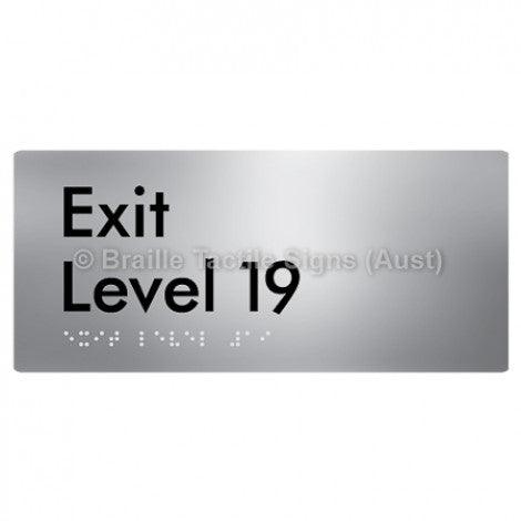 Braille Sign Exit Level 19 - Braille Tactile Signs Aust. - BTS270-19-aliS - Custom Signs - Fast Shipping - High Quality - Australian Made &amp; Owned