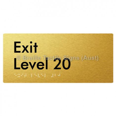 Braille Sign Exit Level 20 - Braille Tactile Signs Aust. - BTS270-20-aliG - Custom Signs - Fast Shipping - High Quality - Australian Made &amp; Owned