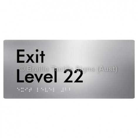 Braille Sign Exit Level 22 - Braille Tactile Signs Aust. - BTS270-22-aliS - Custom Signs - Fast Shipping - High Quality - Australian Made &amp; Owned