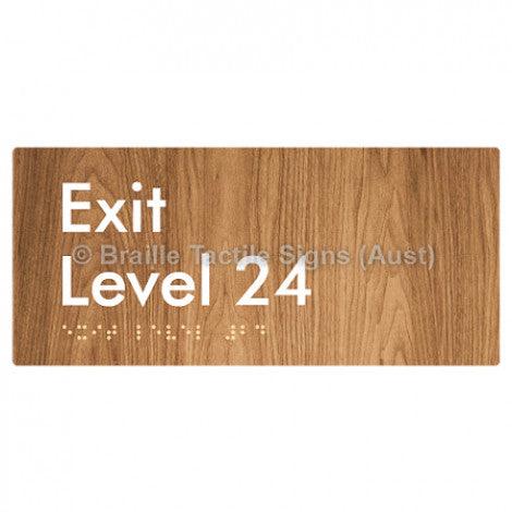 Braille Sign Exit Level 24 - Braille Tactile Signs Aust. - BTS270-24-wdg - Custom Signs - Fast Shipping - High Quality - Australian Made &amp; Owned