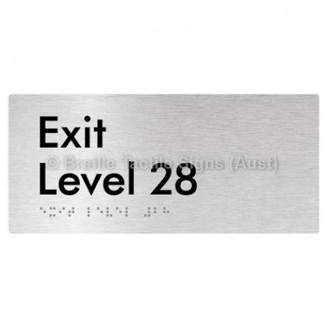 Braille Sign Exit Level 28 - Braille Tactile Signs Aust. - BTS270-28-aliB - Custom Signs - Fast Shipping - High Quality - Australian Made &amp; Owned