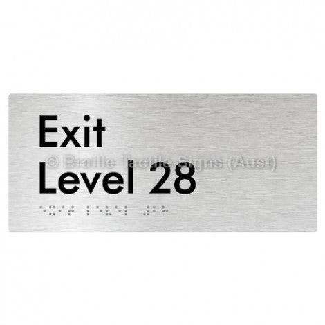 Braille Sign Exit Level 28 - Braille Tactile Signs Aust. - BTS270-28-aliB - Custom Signs - Fast Shipping - High Quality - Australian Made &amp; Owned