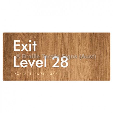 Braille Sign Exit Level 28 - Braille Tactile Signs Aust. - BTS270-28-wdg - Custom Signs - Fast Shipping - High Quality - Australian Made &amp; Owned