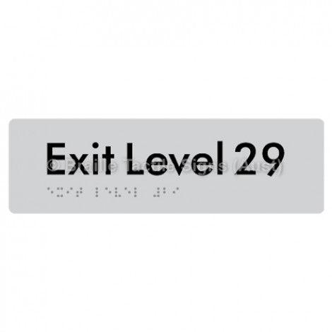 Braille Sign Exit Level 29 - Braille Tactile Signs Aust. - BTS278-29-slv - Custom Signs - Fast Shipping - High Quality - Australian Made &amp; Owned